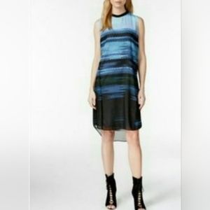 RACHEL Rachel Roy Womens Daydream Blue Moon Sleeveless Hi Lo Chiffon Dress Small